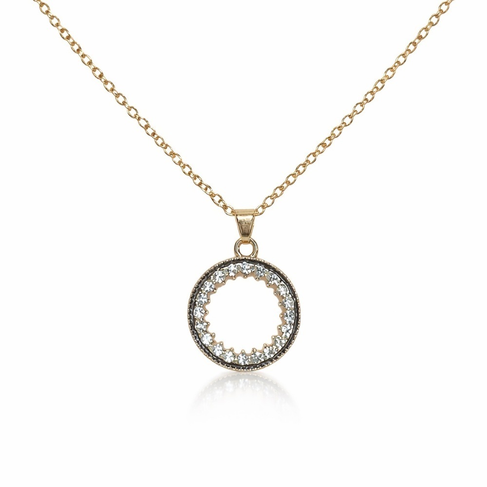 ⚜️ Elegant Gold and Silver Circle Pendant Necklace